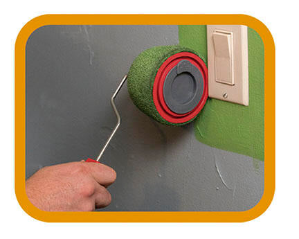 Rodillo de pintura recargable con palo extensible	para áreas difíciles