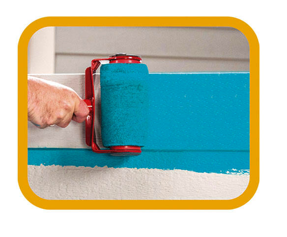 Rodillo de pintura recargable con palo extensible	para áreas difíciles